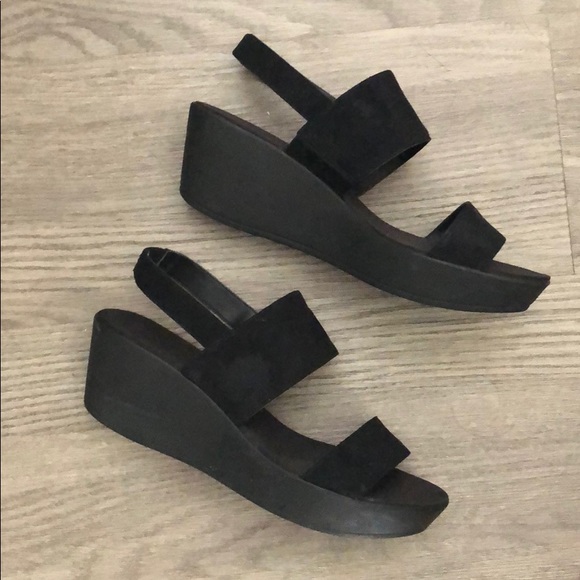 h&m black wedges
